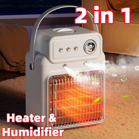 1200W 2 in 1 Efficient Room Heater Humidifying Table Heater Overheating Protections Heater Indoor Heater Suitable for Offices
