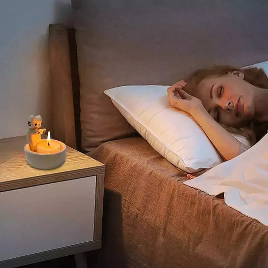 Kitten Candle Holder Warming Paws Cute Cartoon Candle Holder Cat Candle Holder