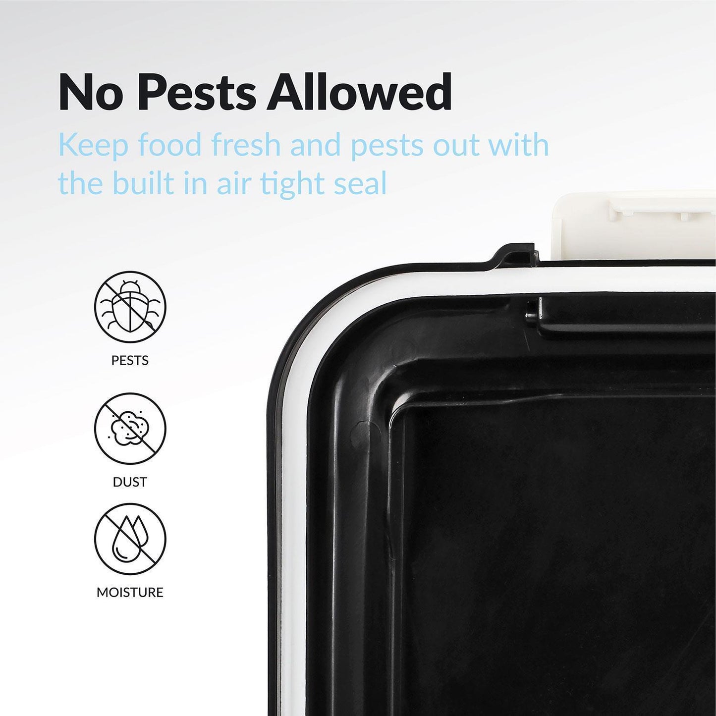 20L Pet Food Container on Wheels Dog Cat Animal Storage Bin Dry Feed Black