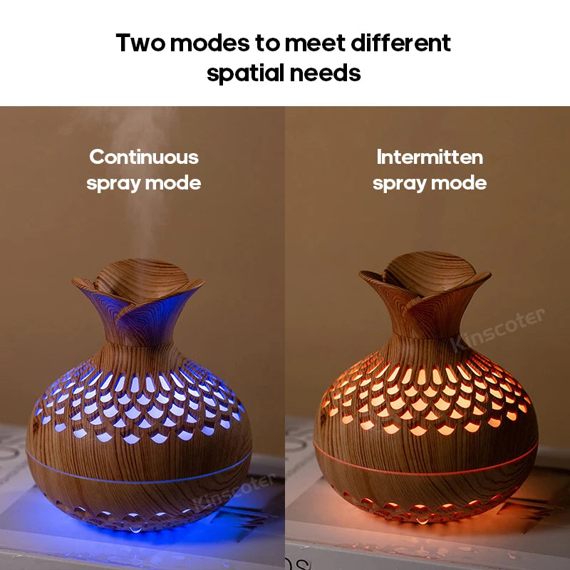 Wood Grain 300Ml USB Aroma Diffuser and Humidifier for Home and Office Use