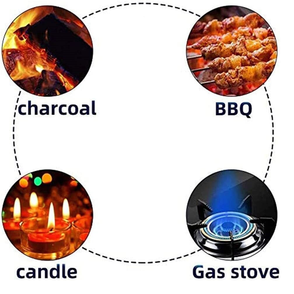 Gas Cooker BBQ Camping Lighter Refillable Oven Candle Safety Flame Lock Barbeque