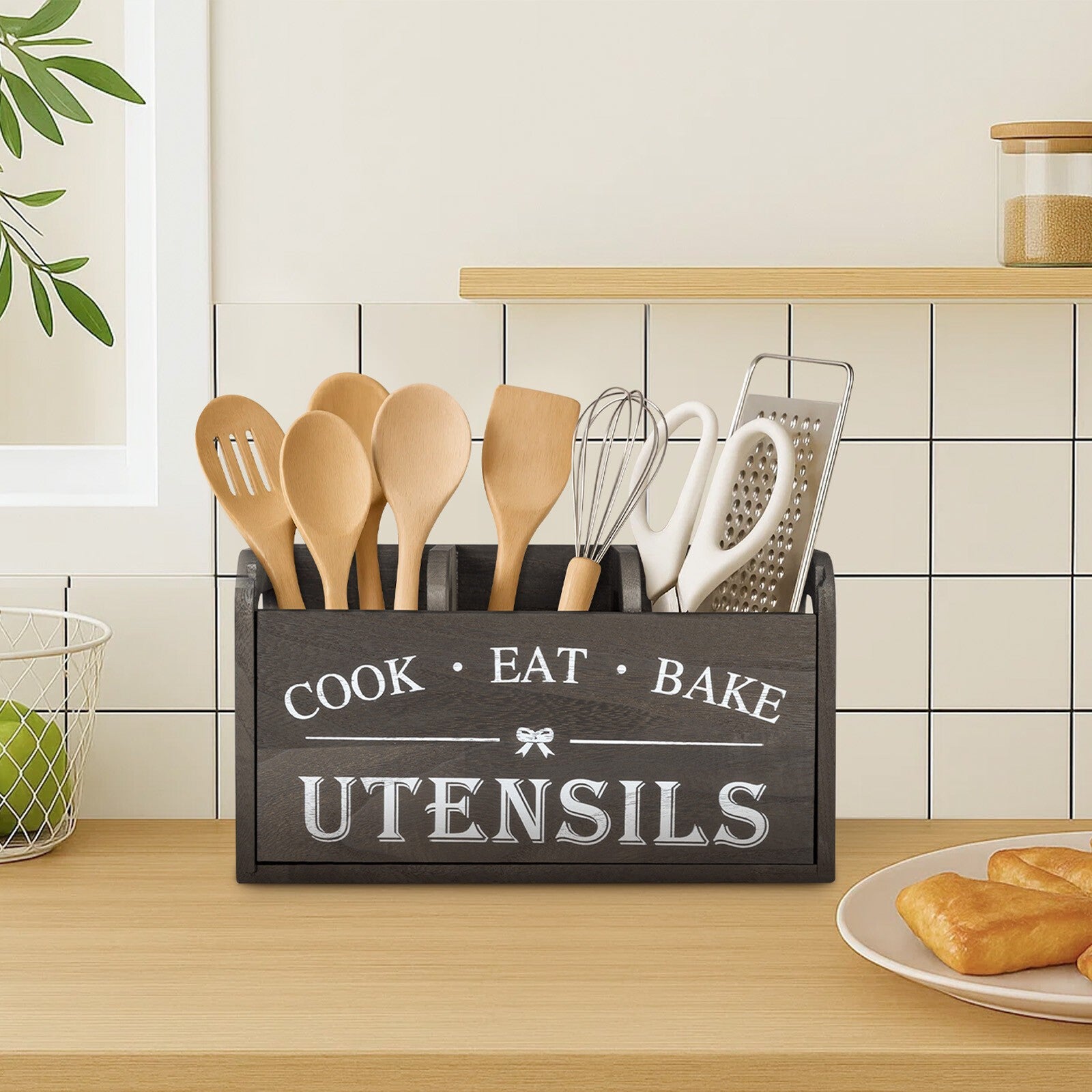 Kitchen Cutlery Holder Spoon Fork Utensils Storage Rack Drainer Multifunction