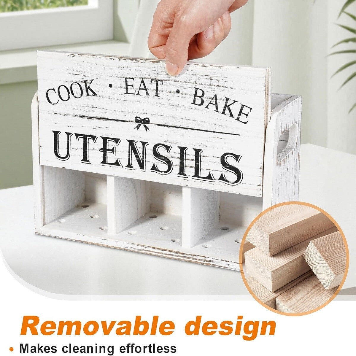 Kitchen Cutlery Holder Spoon Fork Utensils Storage Rack Drainer Multifunction