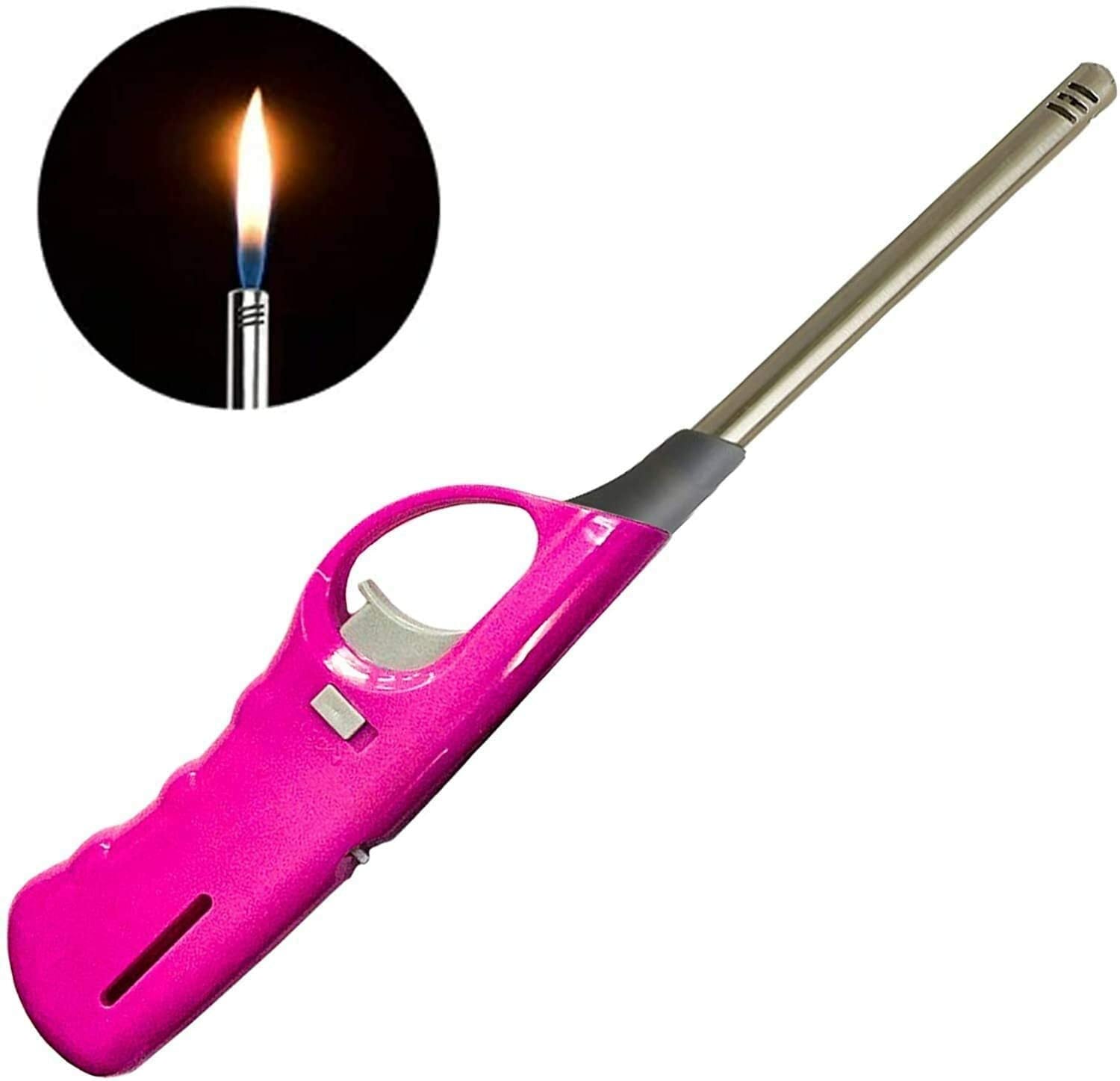 Gas Cooker BBQ Camping Lighter Refillable Oven Candle Safety Flame Lock Barbeque