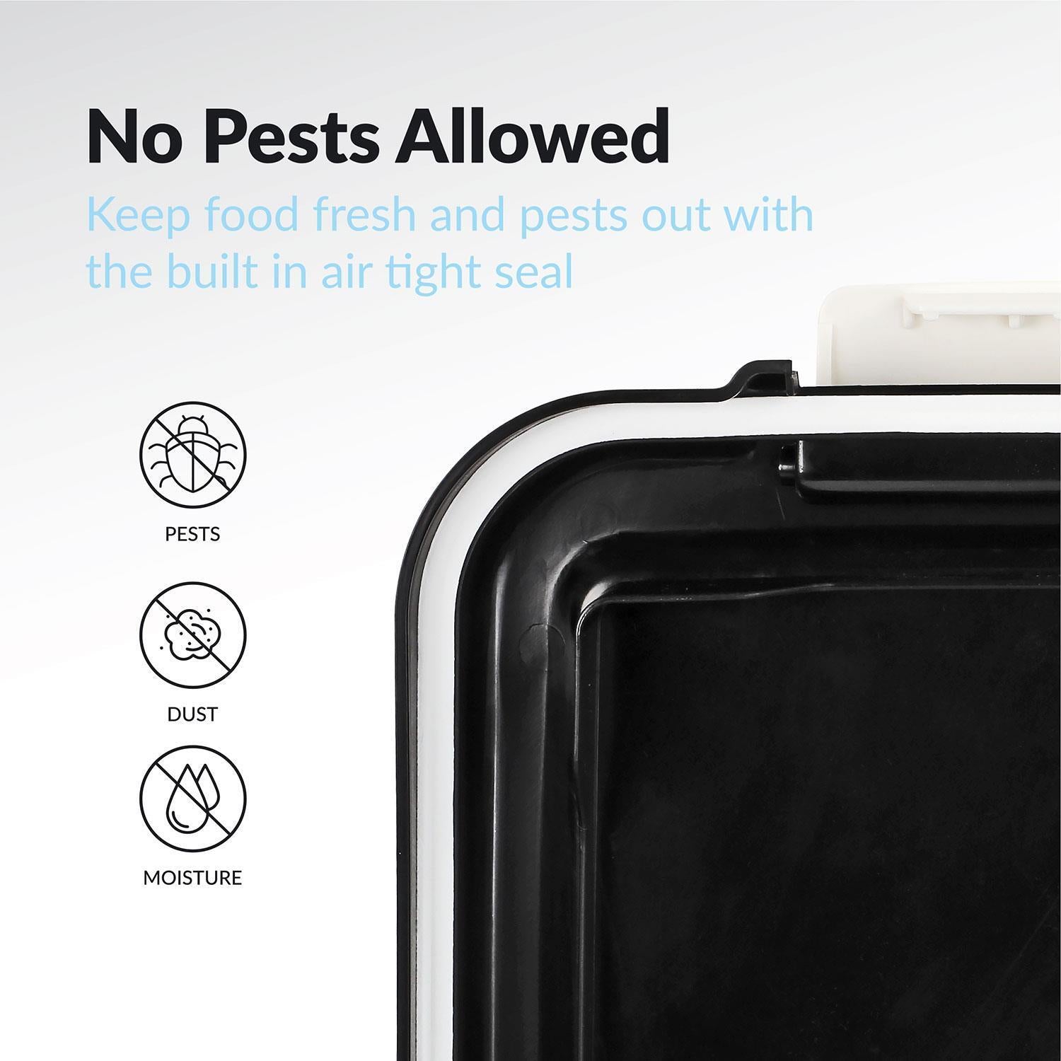 20L Pet Food Container on Wheels Dog Cat Animal Storage Bin Dry Feed Black