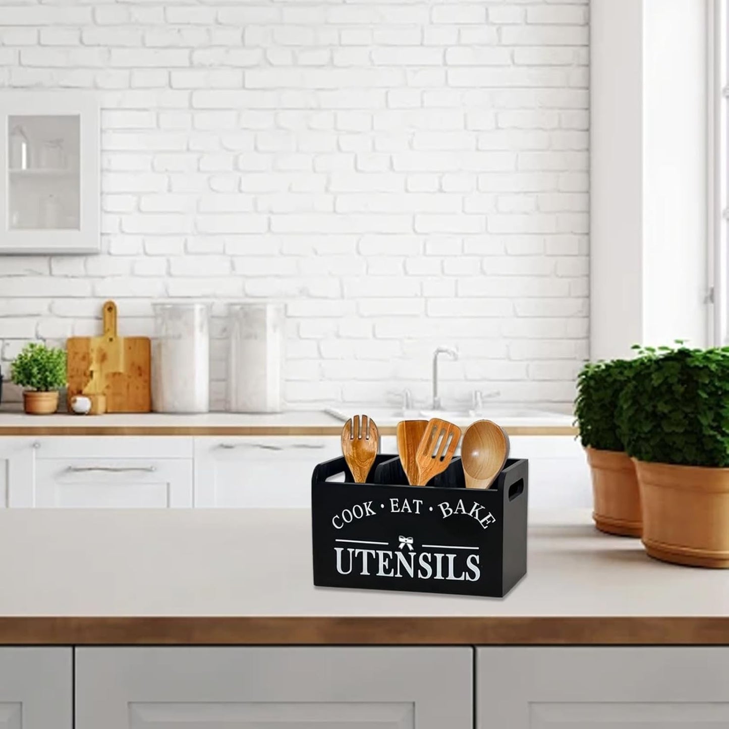 Kitchen Cutlery Holder Spoon Fork Utensils Storage Rack Drainer Multifunction