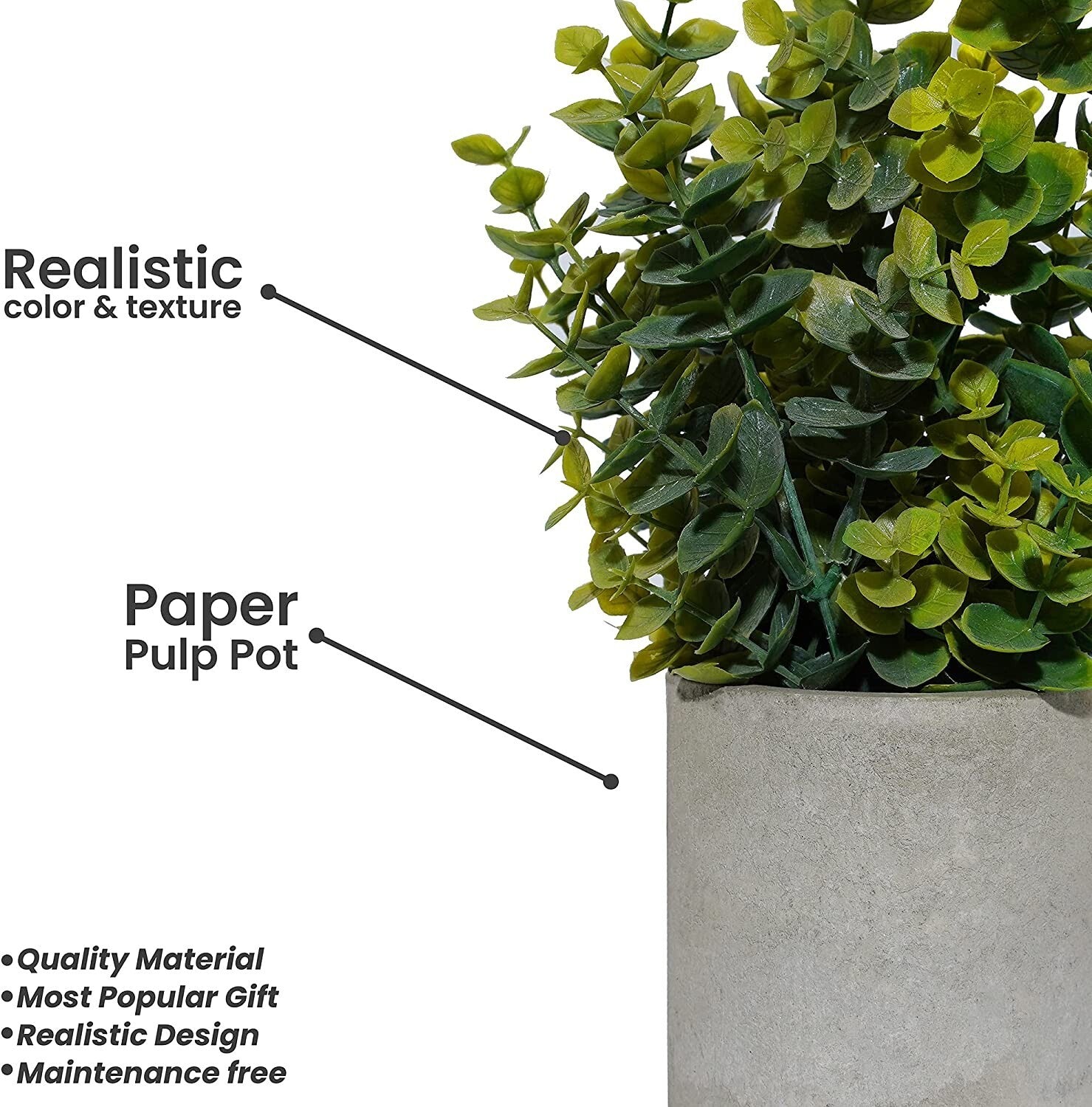 SET of 3 ARTIFICIAL PLANTS in POTS with BOHEMIAN STYLE FAKE POTTED PLANTS